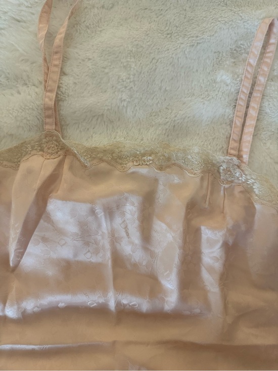 Dior Other - VERY RARE Dior Satin Lace tank in Light Pink with Cream Lace logo embellished